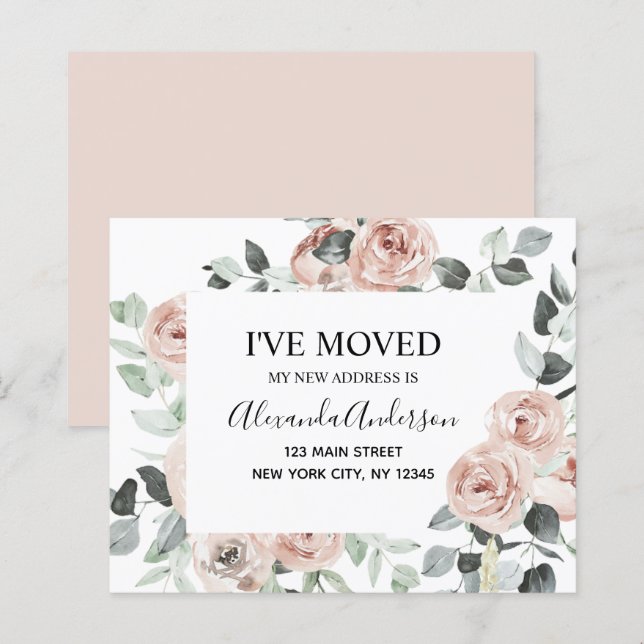 Anúncio de Movimentação Floral Cor-de-Rosa com Dos (Frente/Verso)