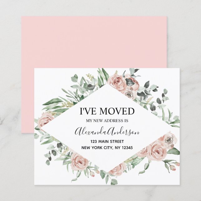 Anúncio de Movimentação Floral Cor-de-Rosa com Dos (Frente/Verso)