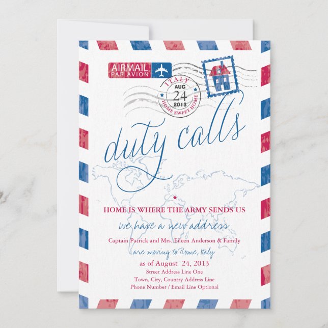 Anúncio de Movimentação Militar de Correio Aéreo A (Frente)