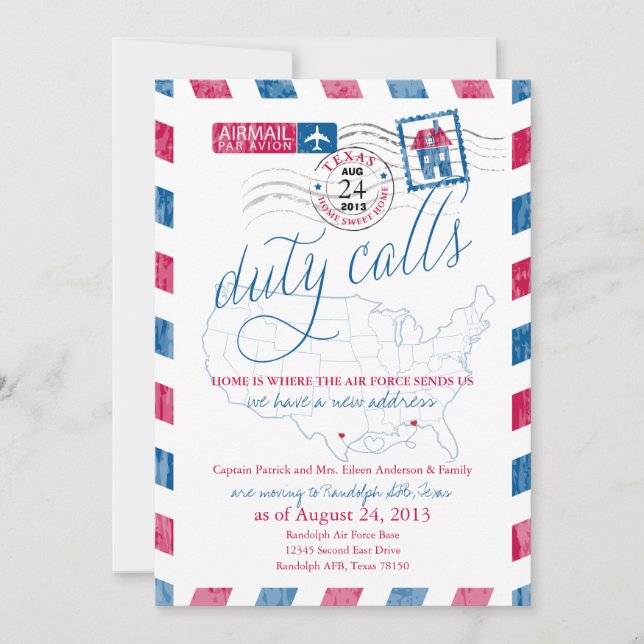 Anúncio de Movimentação Militar do Texas Airmail (Frente)