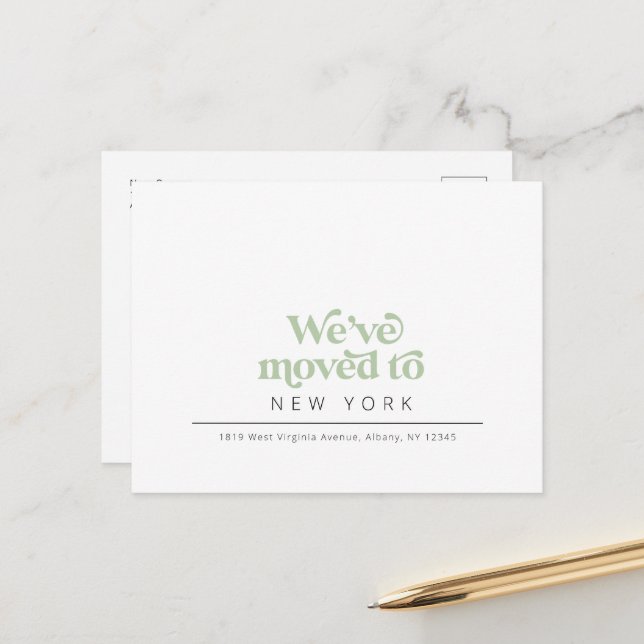 Anúncio de movimentação simples moderno de cartão  (Frente/Verso In Situ)