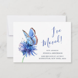 Anúncio de movimento da flor da borboleta azul-cur