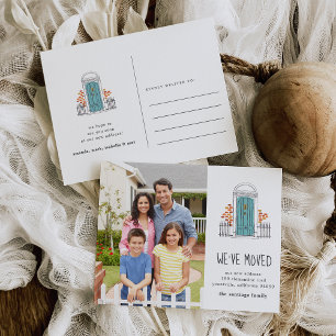 Anúncio de movimento da porta azul