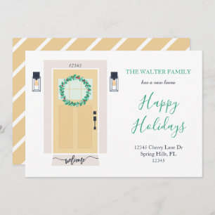 Anúncio de movimento da porta frontal amarelo