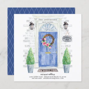 Anúncio de movimento da porta frontal azul