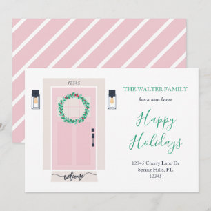 Anúncio de movimento da porta frontal rosa