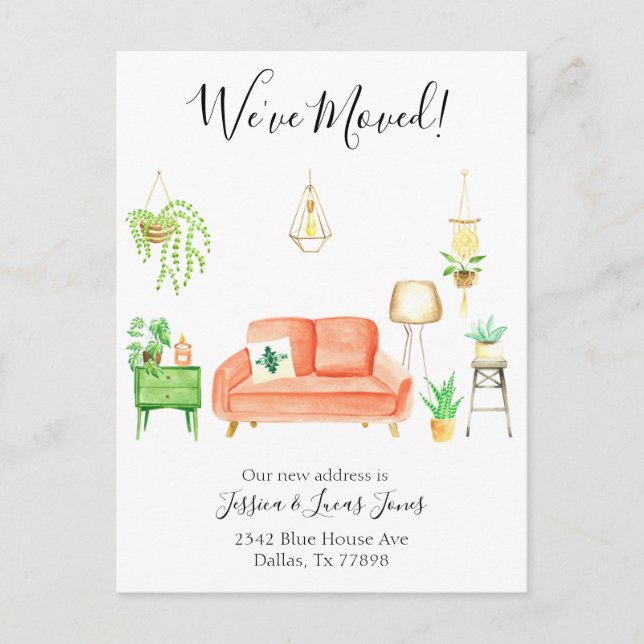 Anúncio de Mudança Boho Home Nós nos mudamos (Frente)