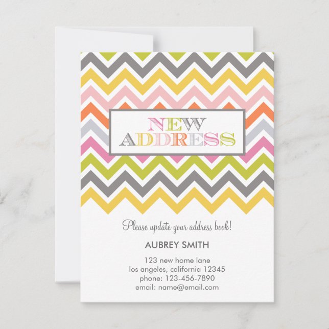Anúncio de Mudança Chevron Colorido (Frente)