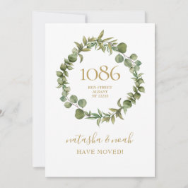 Anúncio de Mudança com Coroa de Folhagens