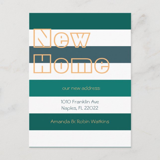 Anúncio de mudança com listras modernas e ousadas (Frente)