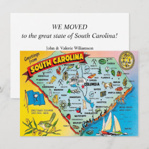 Anúncio de Mudança com Mapa da Carolina do Sul