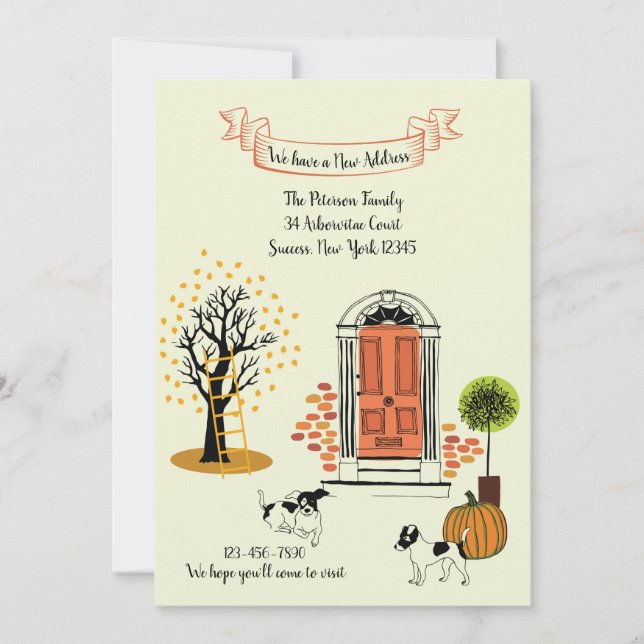 Anúncio de mudança da porta da frente de outono (Frente)