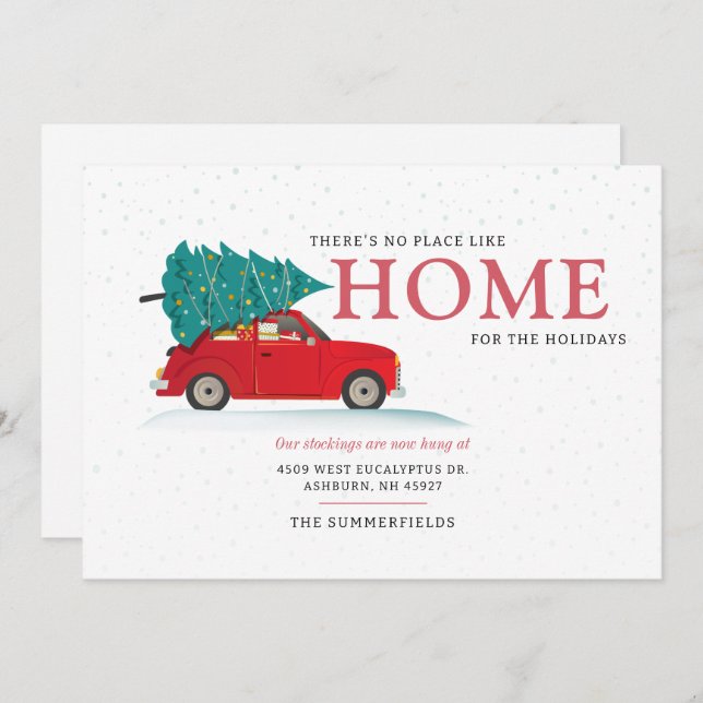 Anúncio de mudança de carro vermelho feriado (Frente/Verso)