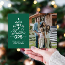 Anúncio de mudança de cartão de Natal com 4 fotos