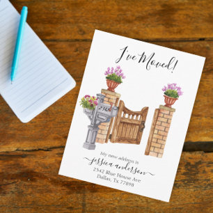 Anúncio de Mudança de Casa em Aquarela Mudei-me