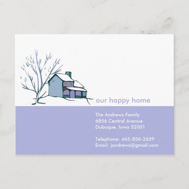 Anúncio de mudança de casa no inverno (Frente)