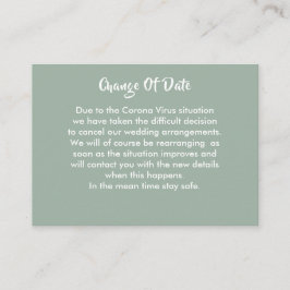 Anúncio de Mudança de Data de Casamento Adiado