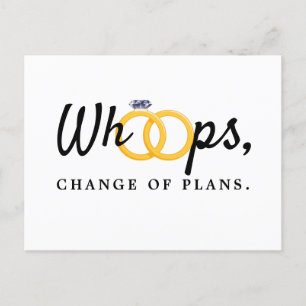 Anúncio de Mudança de Data de Casamento Whoops