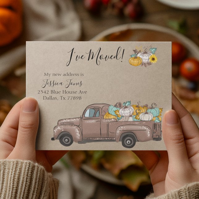 Anúncio de Mudança de Endereço Abóbora de Outono (Criador carregado)