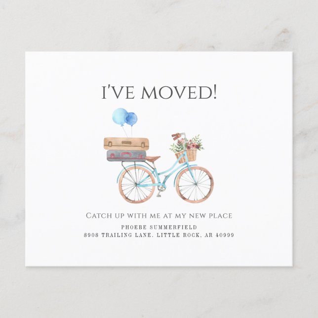 Anúncio de Mudança de Endereço Aquarela Orçamentár (Frente)