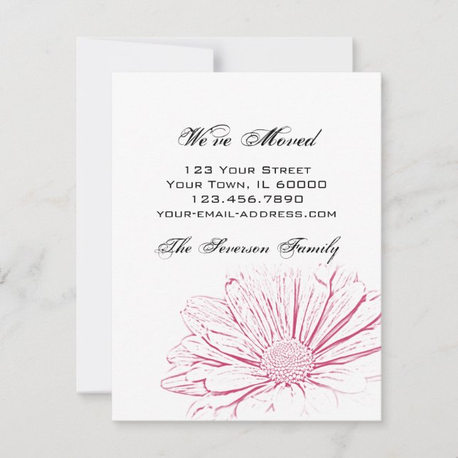 Anúncio de mudança de endereço com efeito de flor  (Frente)