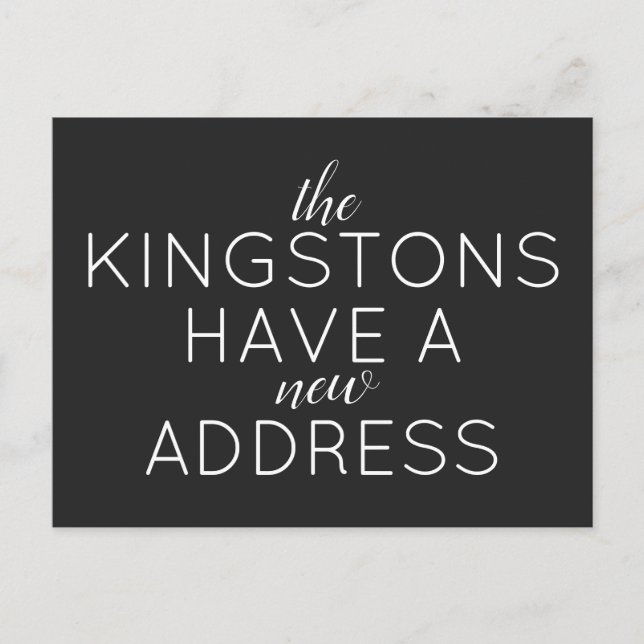 Anúncio de mudança de endereço com tipografia simp (Frente)