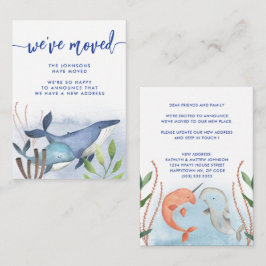 Anúncio de mudança de endereço da baleia azul engr