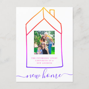 Anúncio de mudança de endereço de casa nova modern