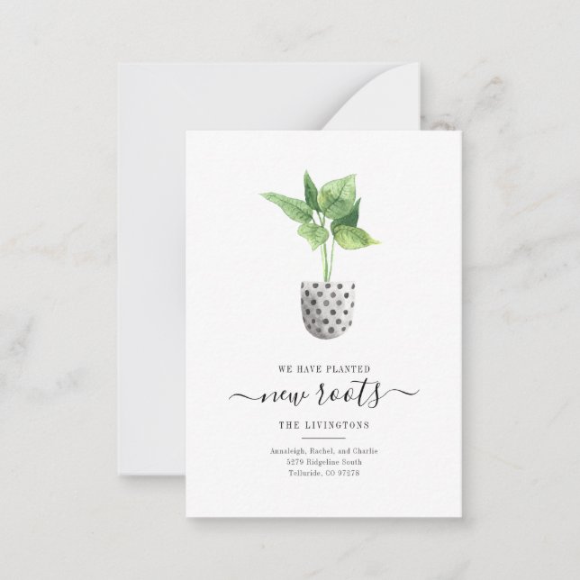 Anúncio de Mudança de Endereço de Planta Boho (Frente)