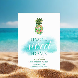 Anúncio de mudança de endereço do abacaxi tropical