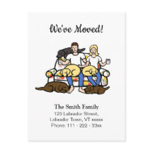 Anúncio de Mudança de Família Labrador em Cartoon