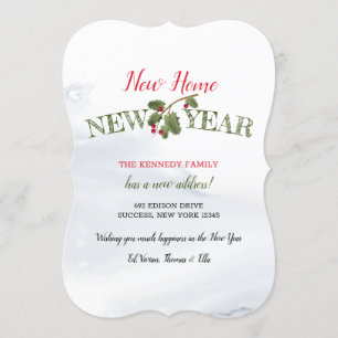 Anúncio de mudança de feriado de ano novo em casa