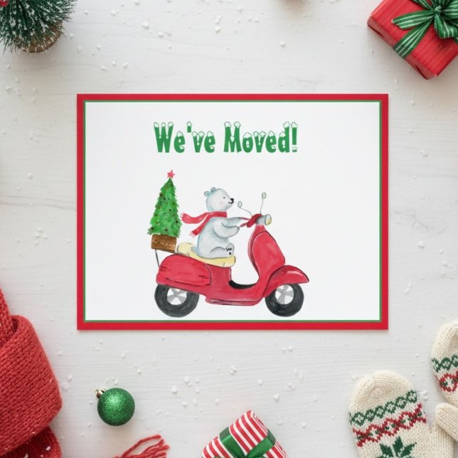 Anúncio de mudança de Natal Urso Polar Scooter (Criador carregado)