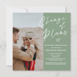 Anúncio de Mudança de Planos de Casamento Moderno