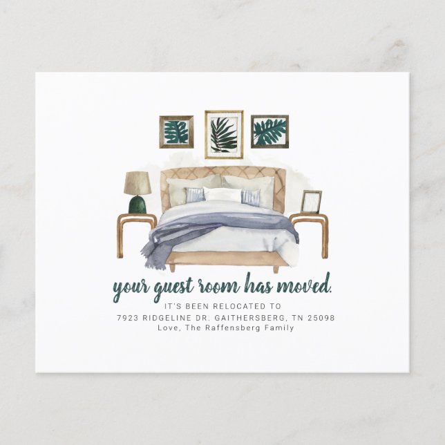 Anúncio de mudança de quarto de hóspedes econômico (Frente)