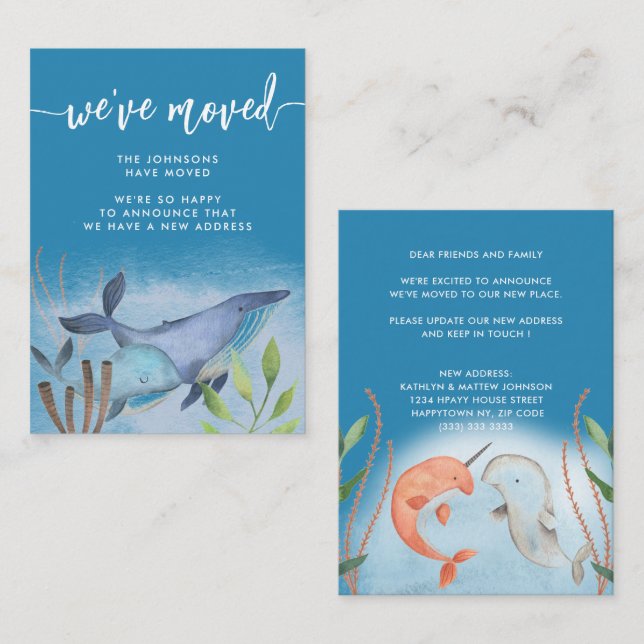 Anúncio de mudança de residência da baleia azul co (Frente/Verso)
