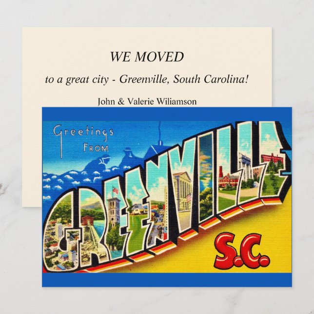 Anúncio de Mudança do Mapa de Greenville SC (Frente/Verso)