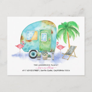Anúncio de Mudança em Cartão Postal Reboque Aqua