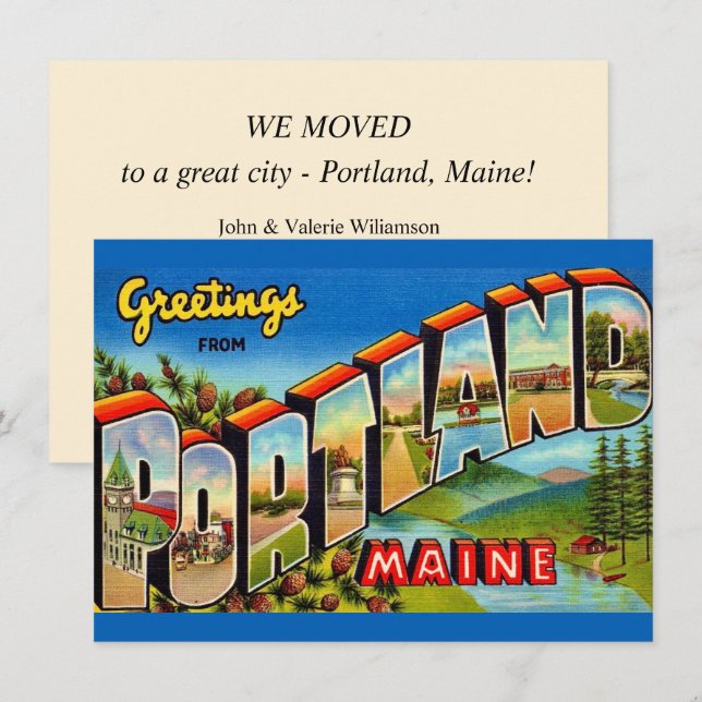 Anúncio de Mudança em Portland Maine (Frente/Verso)