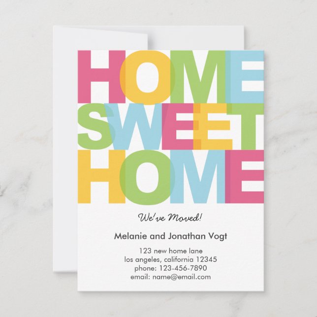 Anúncio de Mudança Lar Doce Lar (Frente)