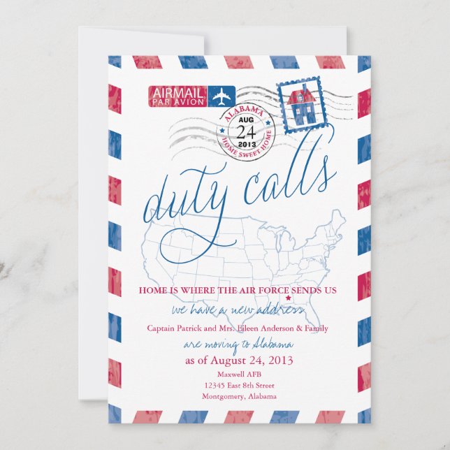 Anúncio de Mudança Militar pelo Correio Aéreo do A (Frente)