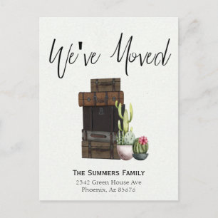 Anúncio de Mudança Nós nos mudamos Suitcases Cactu