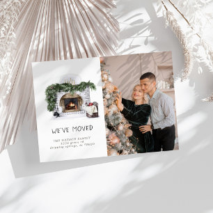 Anúncio de mudança para nova casa da família rústi