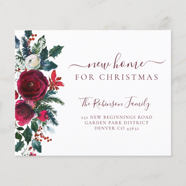 Anúncio de mudança para o Natal com orçamento (Frente)