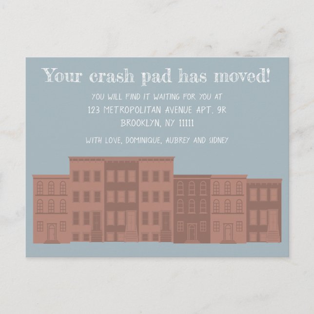 Anúncio de mudança personalizado em cartão-postal  (Frente)