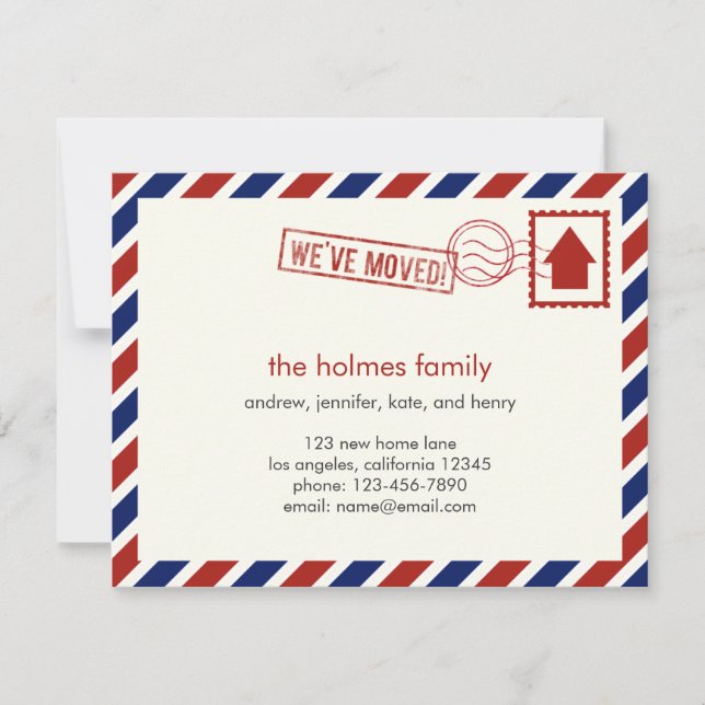 Anúncio de Mudança por Correio Aéreo (Frente)