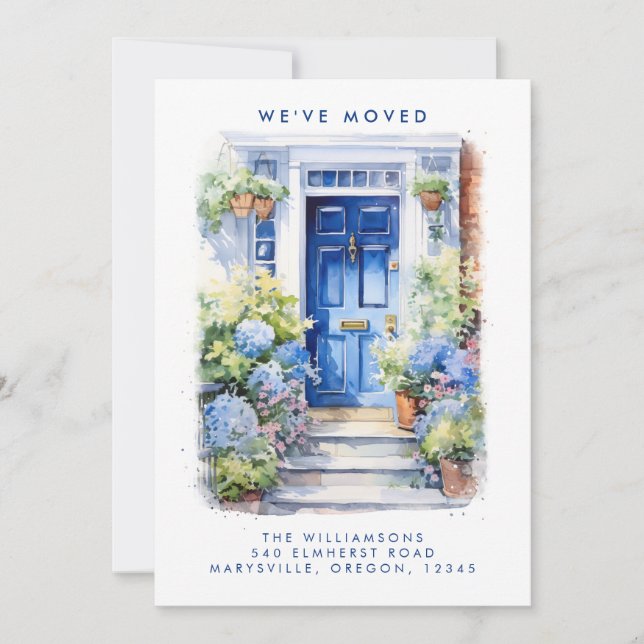 Anúncio de Mudança Porta Azul (Frente)