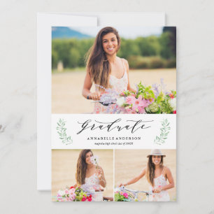 Anúncio de multifotografia de licenciados de folhe