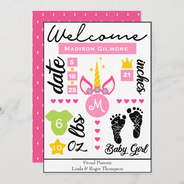 Anúncio de Nascentes do Unicórnio, Meninas Rosa (Frente/Verso)