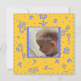 Anúncio de Nascimento Amarelo e Azul